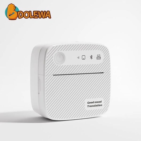 Dolewa Label Maker Smart Aufkleber Drucker mit Bluetooth -Funktion bei Home Office Labels mit Battery Record Player 240420 erhältlich