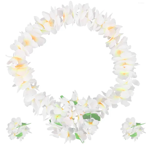 Fiori decorativi da 4 pezzi Collana Bracciale Bracciale Set addensato Fiore artificiale Garland