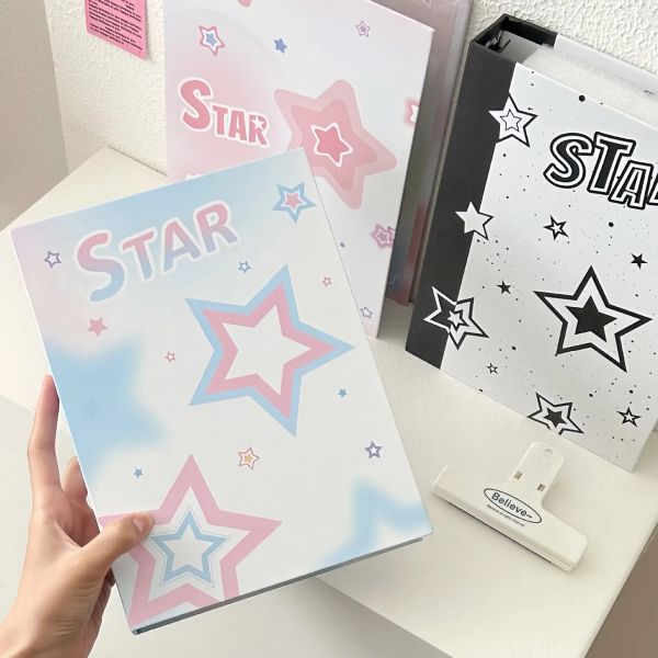 Albums Cute Star A5 Photocard Holder Photo Album Kpop Idol Photocards Binder Raccogli Book Book Kawaii Storage Album per fotografie