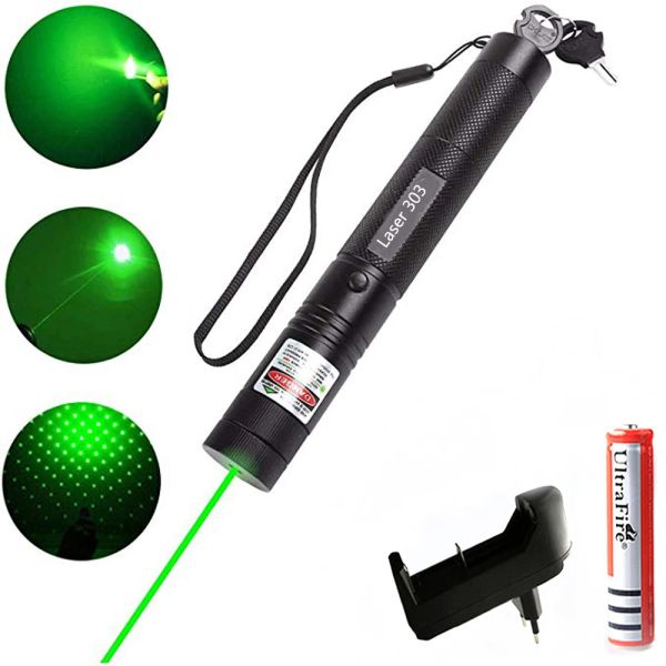 Optics Tactical Laser Verde Pointer Strong Pen Green Lasers Lazer Flachura Militar poderosa poderosa laser a laser queimação