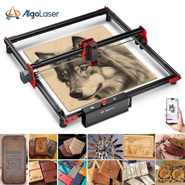 Algolaser DIY Kit 2W/5W/10W Holzbearbeitungslaserstecher für Anfänger Off-Line-Steuerelement 40*40 cm Tisch CNC Schneidet Gravurmaschine 240423