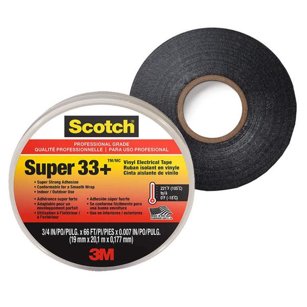 3m Super 33+ 3M OSCOLO ELETTRICO NASCO ISOLAMENTO ELETTRICO PVC nero