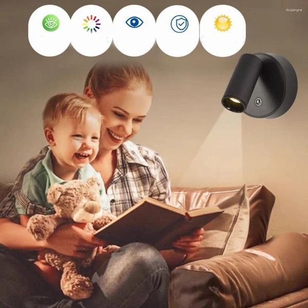 Lampada a parete LED magnetico Luce portatile Montaggio portatile USB ricaricabile ricaricabile a 360 ° rotazione mobile wireless Spotlight Night