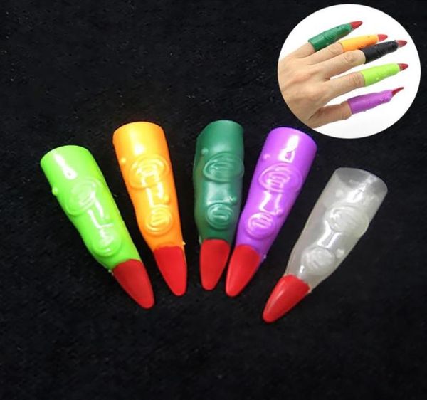 Decoração de festa 10pcs Simulação Fake Fingers Muticolor Halloween Cosplay Witch Vampire Ghost Monster Zombie Nails Capa Toys4367830