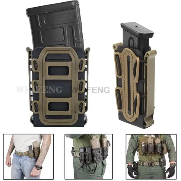 Holsters Tactical Molle Magazine Bouch AR 15 M4 AK 47 7.62 5.56 9mm Scorpion Fast Mag Fulmine Holder Holding Hunting Airso Soft Accessori