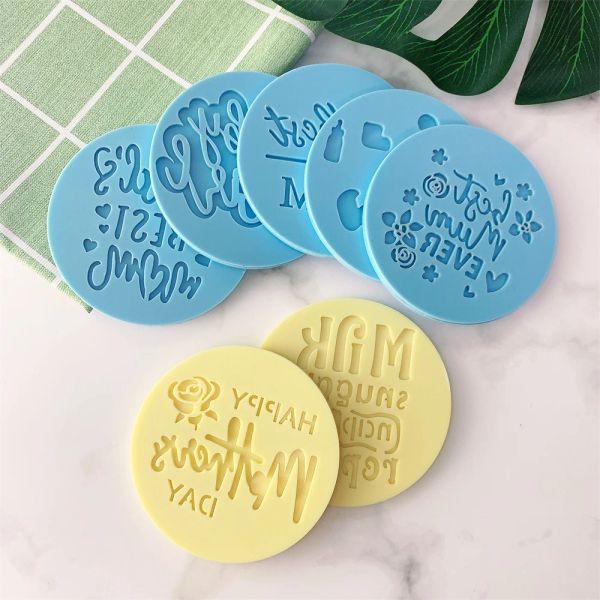 Kalıplar akrilik kurabiye kabartma kalıplar Mutlu Anneler Günü Dekorasyon Aracı Bebek Duş Partisi Dekorasyon Aracı Tatlı Kurabiye Kalıpları