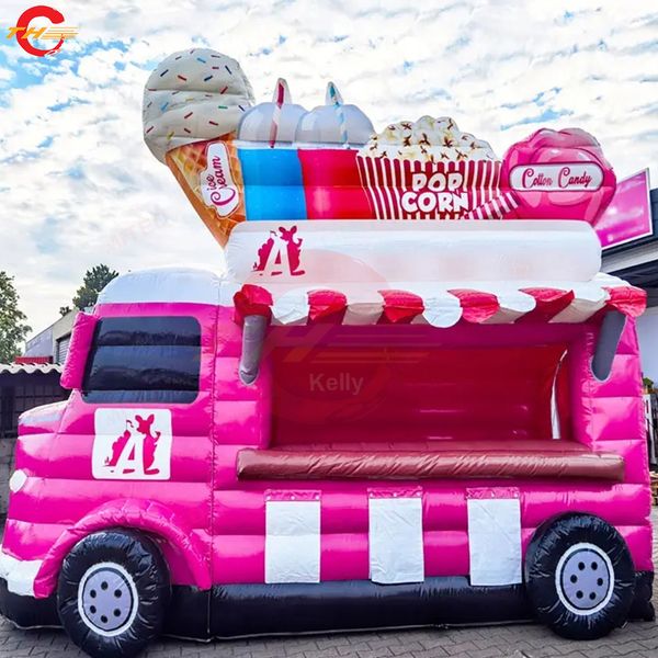 4mlx2.5mwx3.5mh (13.2x8.2x11,5ft) Free Door Ship Ship Inflable Food Truck Ice Cream Inflável Stand Stand Truck Anim