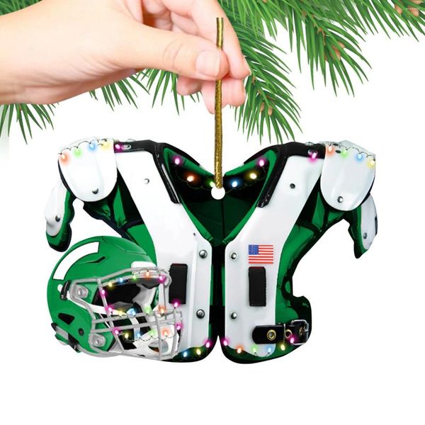 Decorações de Natal Coleção de pingentes de carros Americanos e artesanato para pads Tree DIY Retawview ombro de futebol pendurado