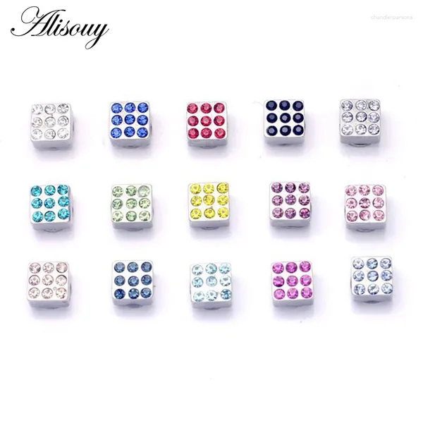 Bolzenohrringe Alisouy 6 mm Breite Edelstahl 15 Farben 9pcs Österreichische Kristall Männer Frauen Magnetisch Platz ohne Stiche