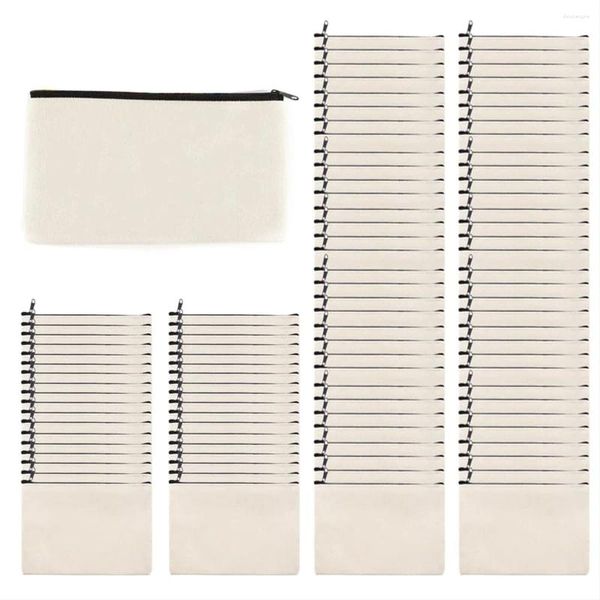 100 pcs leere DIY Bastelbeutel Canvas Reißverschluss