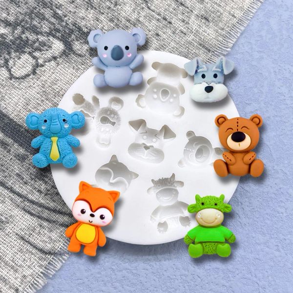 Stampi orso koala cane volpe bestiame silicone zucchero goccia cupcake cupcake cioccolato cuocere stampo stampo torta decorazione