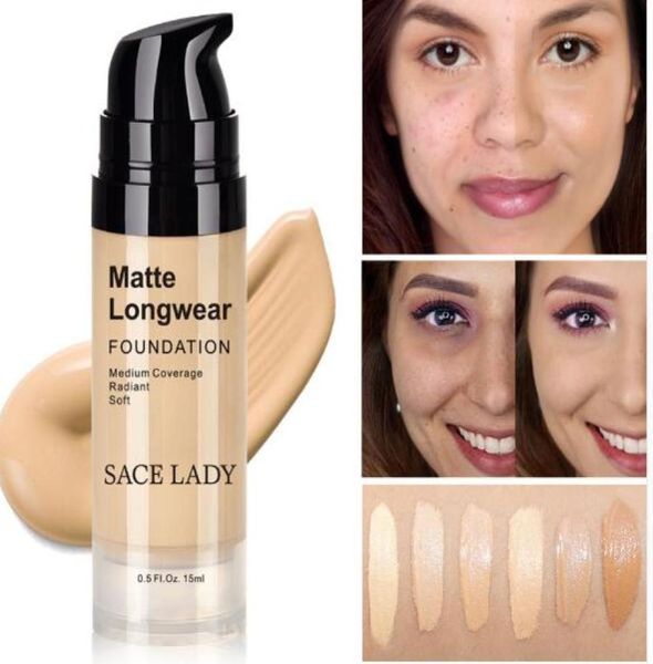 Face Foundation Creme Maquiagem Profissional Facil Matte Compêmea Líquida Marca à prova d'água Cosmetics3998835