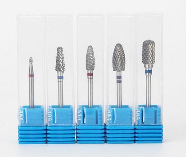 5pcs diferentes moinhos de tipo cortadores de carboneto Bit Bit Bit Bits Bits Metal Bits Para Manicure Electric Manicure Brill A9861600