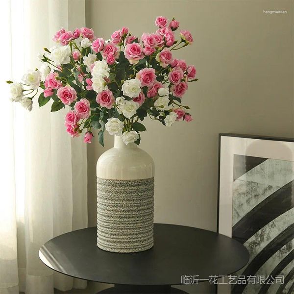 Flores decorativas Sala de estar Mesa Decoração Simulação Rose Flower Decor Home Decor Bouquet Fake