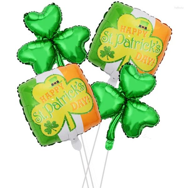 Party -Dekoration 1 Set St. Patricks Tag Aluminium Ballon Dekorationen Lucky Irish Shamrock Beer Hut St.Patricks Fesitival Theme Dekor