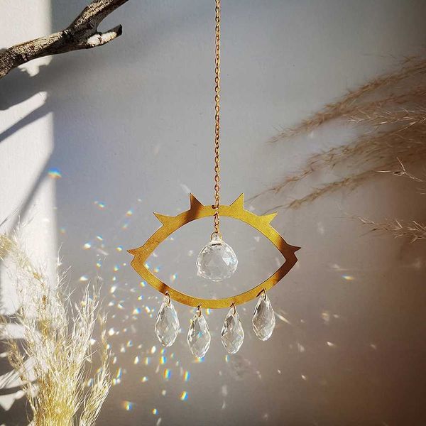 Decorazioni da giardino Suncatcher Crystal Prisms Malte Eye Sun Catcher Rainbow Crystal Garden Decoration Outdoor Malte Eye Suncatcher Dindro