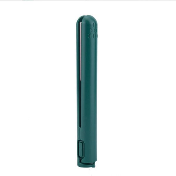 Mini alisadores de cabelo portáteis de cabo USB para ferros de uso duplo e curling de dupla use Green 240423