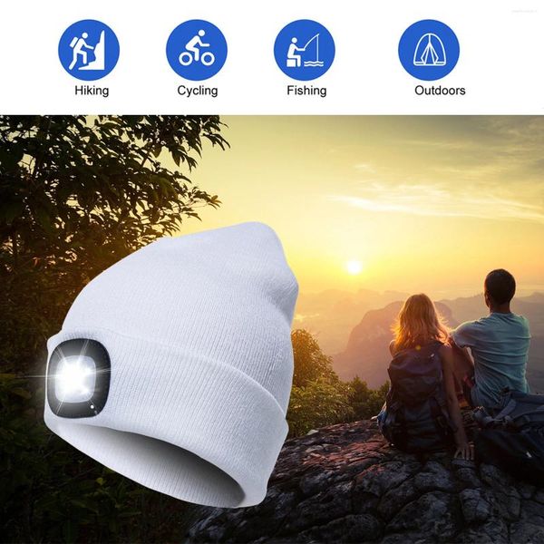 Велосипедные крышки USB фары светодиодная вязаная шляпа Съемная 3-шейка яркости шапочка
