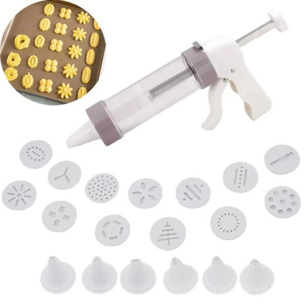 Formen 20pcs/Set DIY Manuelles Cookie Formpistole Cookie Press Kit Maschinengewehr Dekorieren von Squeezing Machine Herstellung Churros Gerät Backwerkzeug