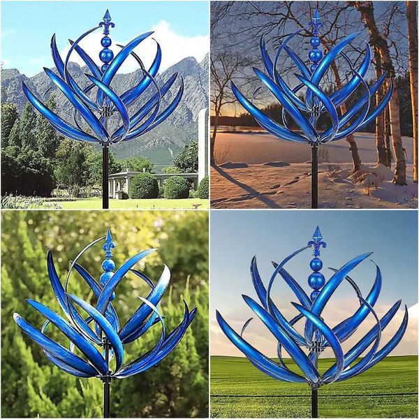 Decorações de jardim modernas minimalistas decoráveis harlow wind spinner rotador harlow wind spinner de ferro forjado moinho de vento jardinagem plugue destacável