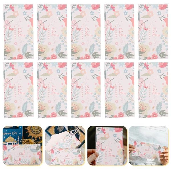 Geschenkverpackung 10 PCs Rote Umschläge für Eid Festival Paper Craft Fine Muslim Buntes exquisite Party Grußkartenhalter