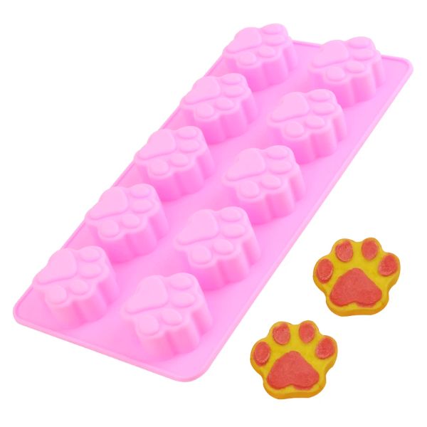 Stampi da 2 in 1 dognaio fai da te stampo da pet cagn paws dog bone cagnolo footprint stampo simbolo di cioccolato in silicone simpatico silicone