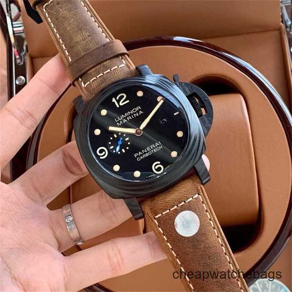 Luxury Watches for Mens Mechanical Watch Secrete Panereei Special Edition Series Carbon Fiber Case Fashion Watch Brand Italy Sport Wristwa Orwb
