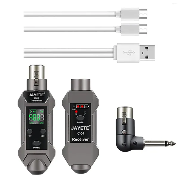 Microfones UHF Microfone sem fio Sistema de receptor sem fio XLR Bateria recarregável integrada para dinâmica