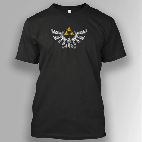 T-shirt stampato con cresta Triforce Classic Zelda.Maglietta da uomo a manica corta cotone estate s-3xl 240424