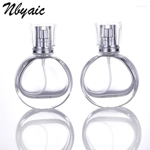 Bottiglie di stoccaggio nbyaic1pcs25ml bottiglia di profumo cristallino mini ripieno di viaggio portatile spruzzatura pompa in alluminio anodizzato vuota