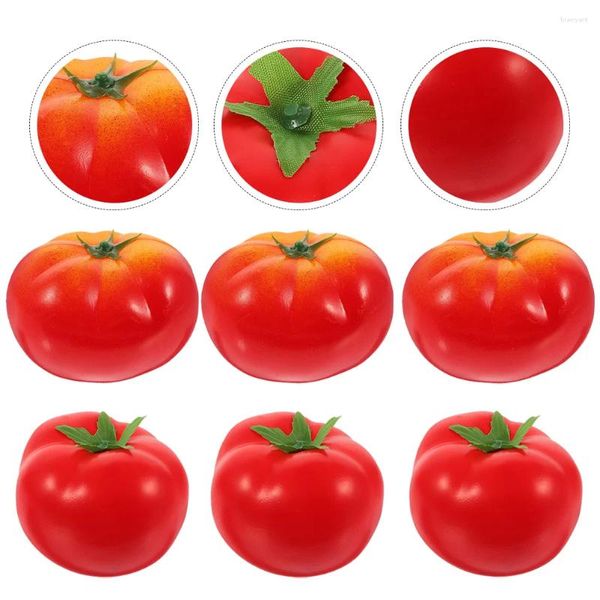 Fiori decorativi 8pcs Lifelike Tomato Adornments False oggetti di scena Mini pomodori artificiali Decori desktop