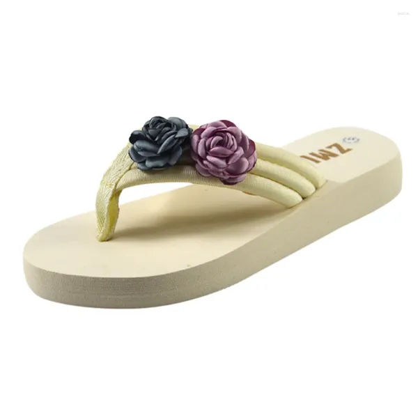Slippers Moda feminina Casual para todos os fins Hermitage Sapatos de bolo de flores Sandálias de praia Mulheres