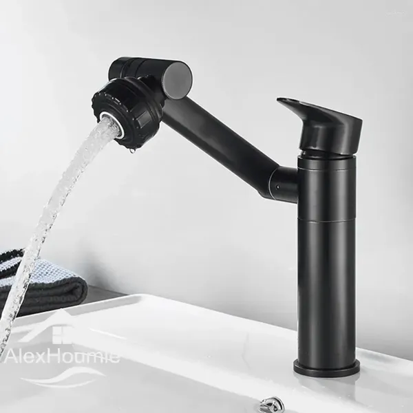 Waschbecken Wasserhähne mattschwarzer Küchenarmatur mit großem Winkel Drehen Spray Doppelfunktion Ly -gestalteter Beckenmischer Tippen Sie für Multi -Szene -Gebrauch
