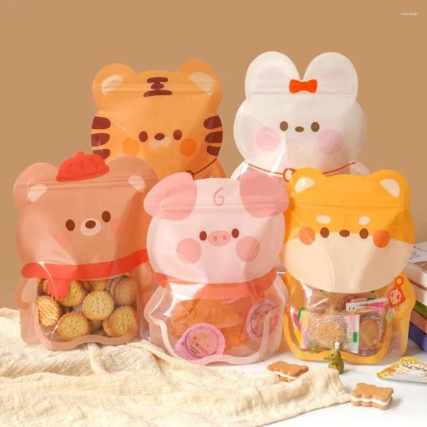 Bolsas de armazenamento embalagem de biscoito pe animal de estimação 10pcs/pacote com zíper de presente selado fresco