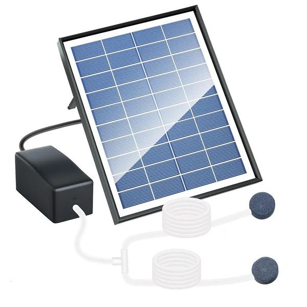 Bomba de oxigênio com alimentação solar de oxigênio bomba de água solar tanque de peixe oxigenador de peixe ao ar livre Piscina de tanque de piscina de baixo ruído Bomba de ar para jardinagem 240426