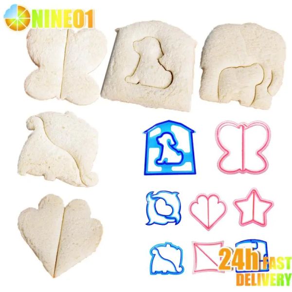 Stampi per cutte sandwich fai -da -sandwich cibo tostato pane muffa graziosa cottura per bambini set pranzo cutter accessori da cucina interessanti per bambini