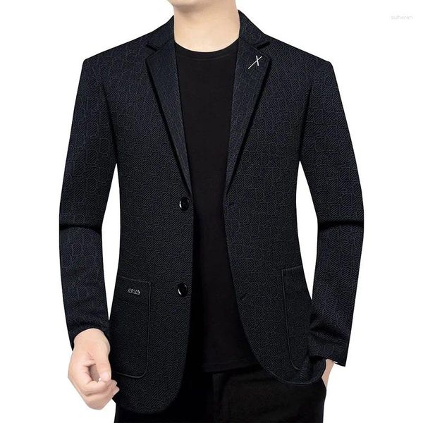 Ternos masculinos homens luxuosos blazers pretos jaquetas outono homem formal desgaste comercial traje casual casual roupas de qualidade roupas masculinas 4x