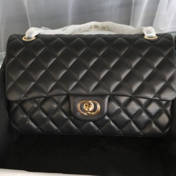 Bolsa de gola de caviar bolsa de caviar de designer estilo de carneiro de alta qualidade letras duplas letras duplas hasp cintura listras quadradas