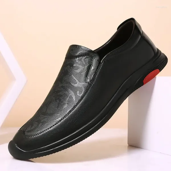 Sapatos casuais clássicos moda primavera salto de alta qualidade mocassins sapatos de couro solo não deslize para homem confortável negócios