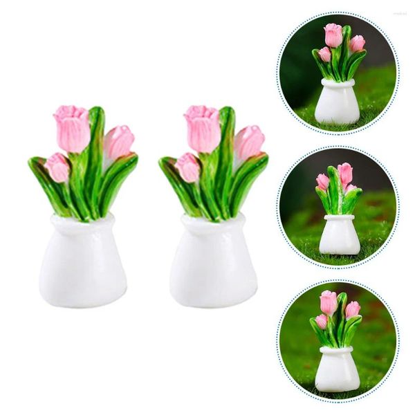 Gartendekorationen 10 PCs Künstliche Pflanzen Miniatur Vase Topf Modelldekoration Haus Bonsai Haushalt simulierte Dekoration Weißer Schmuck