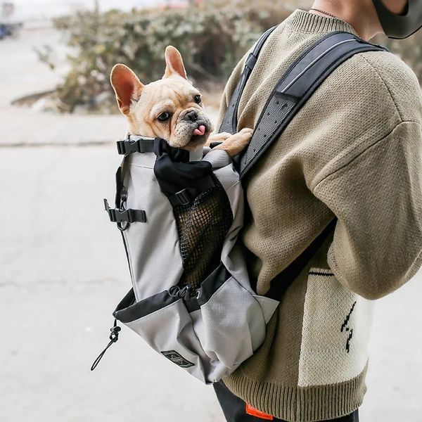 Mochila de cachorro de cachorro de viagem ao ar livre para cães para cães pequenos Bolsas de bulldog francesas de cães pequenos, suprimentos de animais de estimação 240412