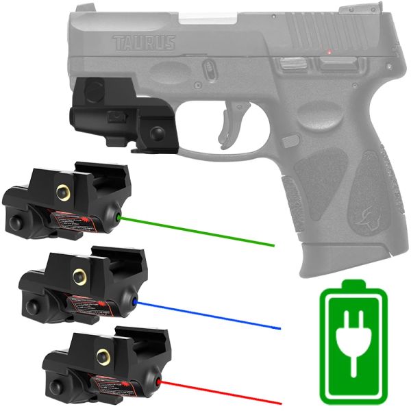 Óptica G2C Taurus subcompacto USB recarregável a laser azul verde Airsoft Pistola Glock 17 mm mira mira laser mira