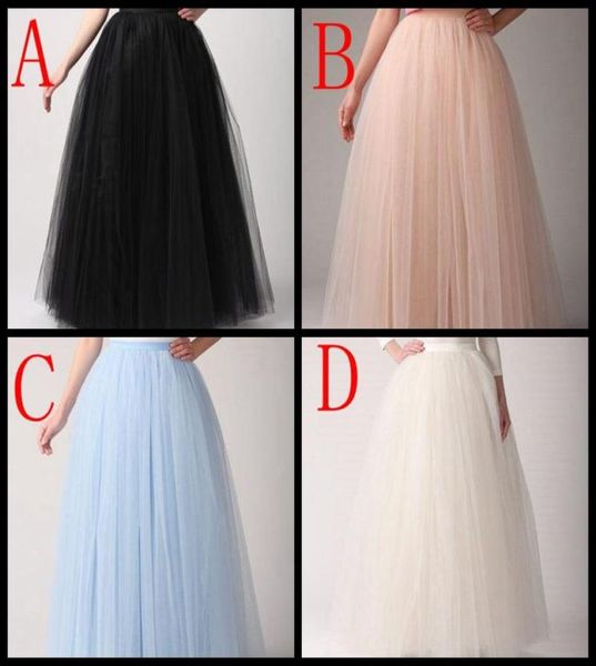 Mulheres baratas saiam qualquer comprimento do piso da cor 2019 Adulto Tutu plissado Tulle Salia Uma linha Plus Tamanho Maxi Underskirt China Custom M5368500