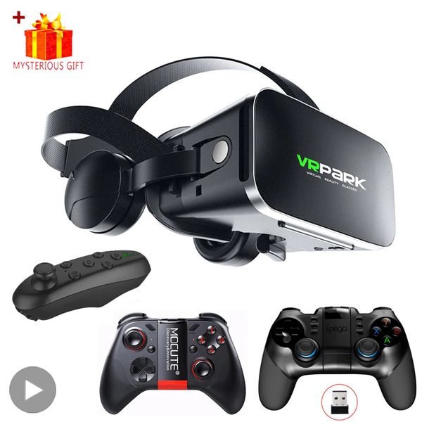 Virtual Reality VR Glasses 3D fone de ouvido Bluetooth Dispositivos Smartphone Helmet Lentes Lentes Smartphone VIL Cell Mobile 240424
