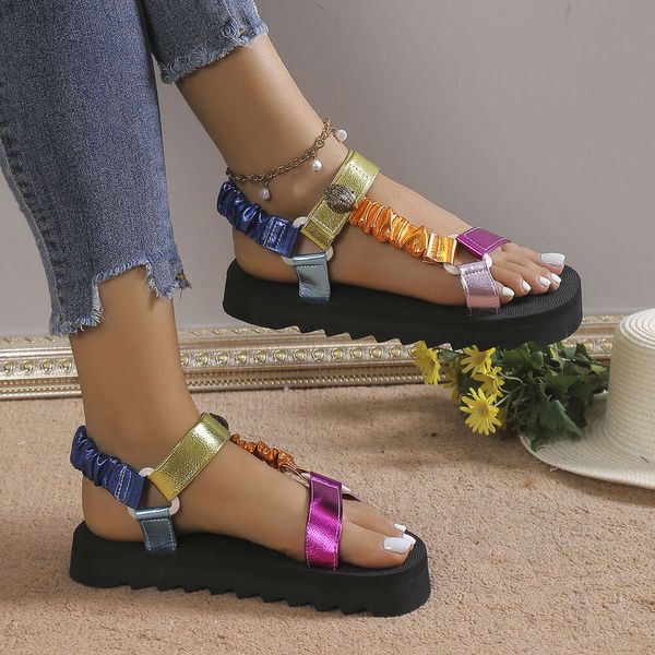 Kurt Geiger Sandalen Plattform Pantoffeln Frauen näher luxuriöser Regenbogen Sommer flacher Strand Sandalen Designer rutschen Flachschuhe Eagle Head Diamond Hakenschleife Schnalle 24