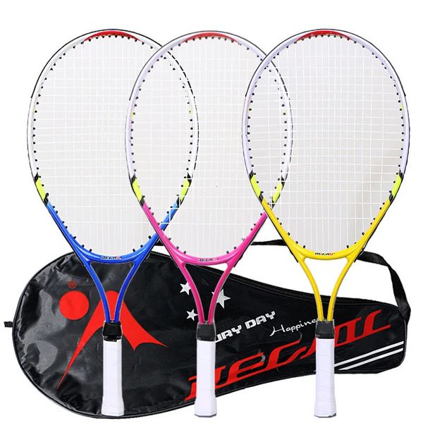 1pcs 23 pollici Raccolto da tennis speciale per adolescenti in lega di alluminio Strong Nylon Wire Adauble Childrens Allenamento 240411