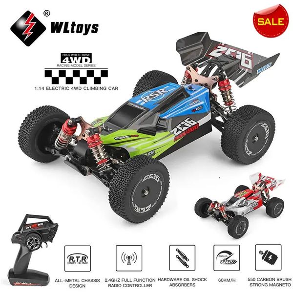 WLToys 144001 1 14 RC Racing Car 65kmh 24g Controle remoto de alta velocidade Offroad Drift Absorção de choques adultos Toys Toys Kids Presente 240411