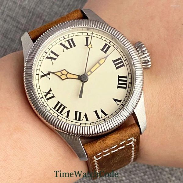 Нарученные часы Tandorio Diving Vintage Automatic Watch для мужчин 20BAR Водонепроницаемые NH35 PT5000 Римские цифры