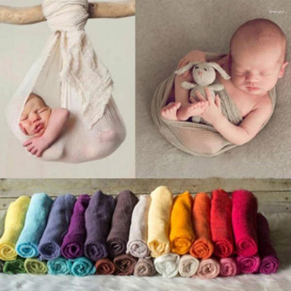 Coperte 190 85 cm Stretch Knit Wrap Born Pography POPS BABY Kids Linen Cotton Wraps Maternity Scarf Swaddlings Shawl