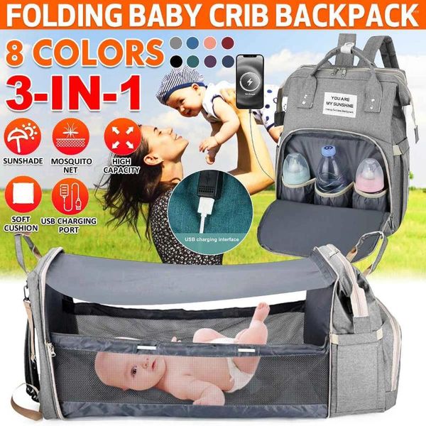 Bolsas de armazenamento Baby Nappy trocando estação portátil Viagem de berço de berço de berço dobrável Ponto de pano de pano